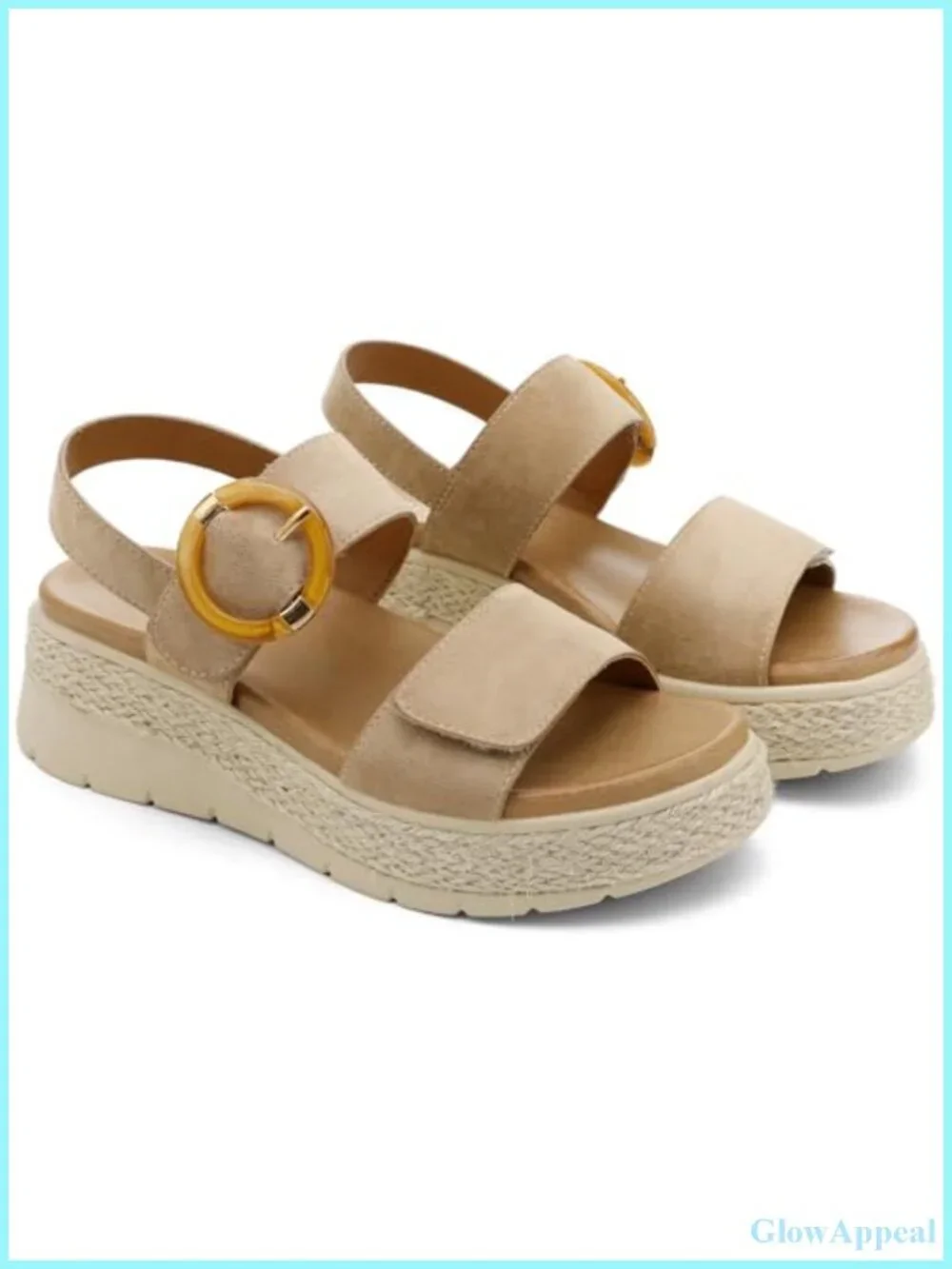 Womens Platform Wedge Sandals Faux Suede Orthopedic Arch Support